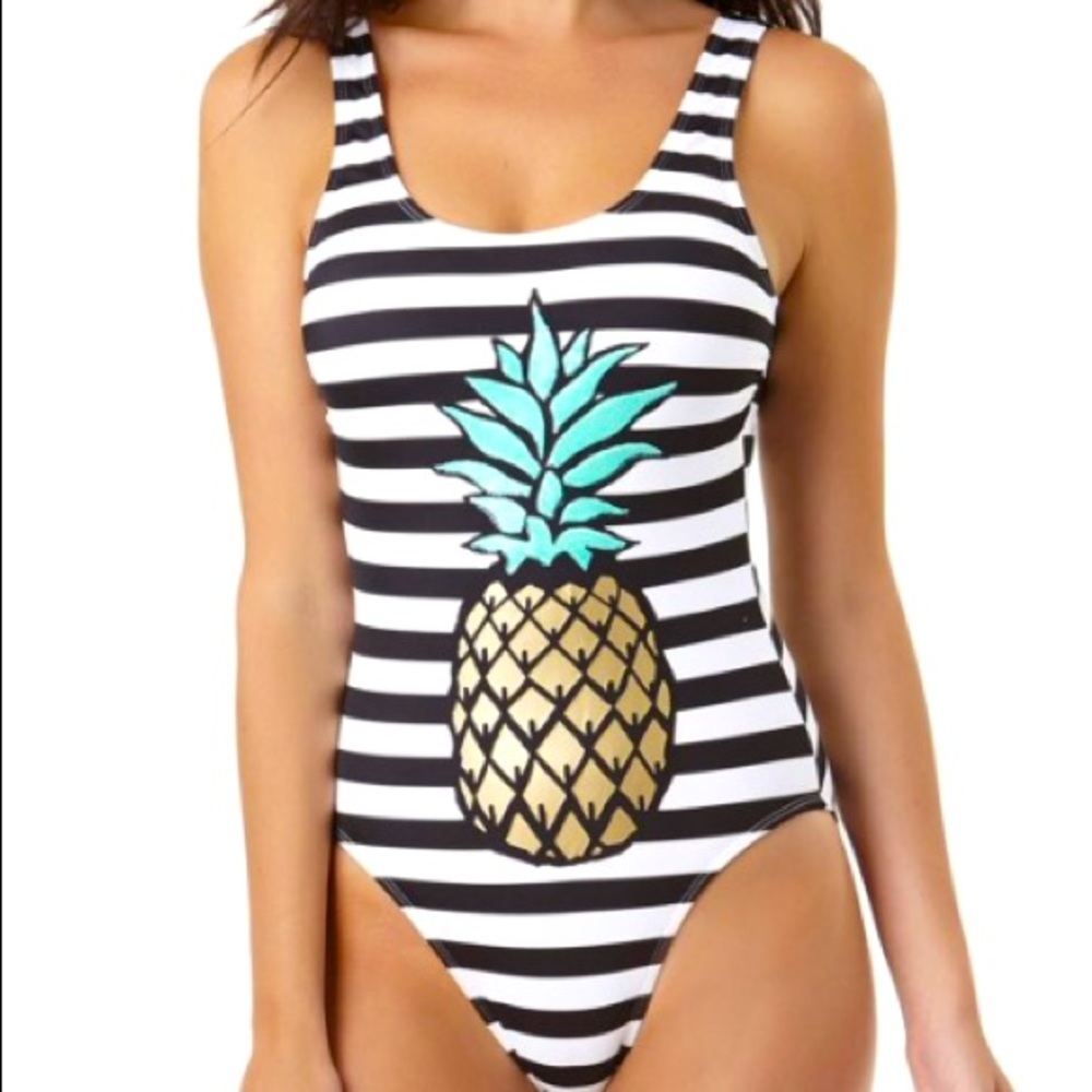 Juniors' Pineapple Passion One-Piece Swimsuit